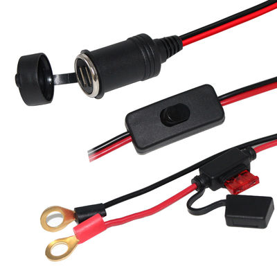 Female Cigarette Lighter to O-Ring Terminal Battery Cable 12V/24V