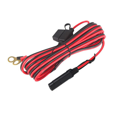 15A Sae Battery Charger with O Ring Terminal Car Extension Cable 2ft