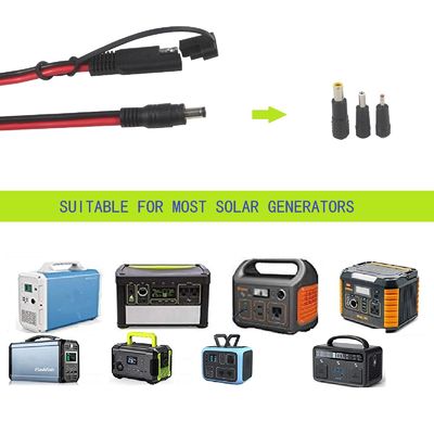 SAE To DC 5521 Coaxial Adapter Solar Power Cable 10ft Quick Release Disconnect