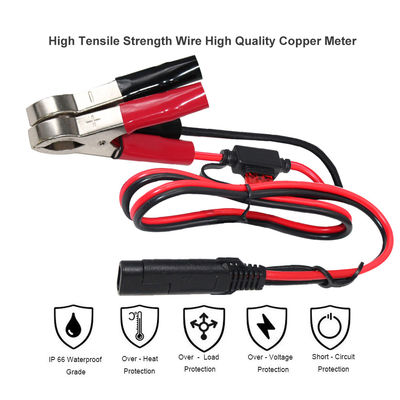 1.5m 5A Fused Alligator Clips to DC SAE Battery Cable