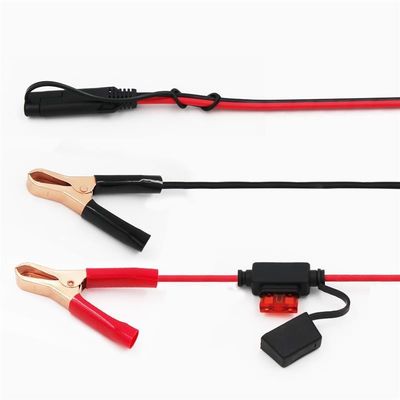 SAE To Alligator Clips Solar Power Cable 2Pin Connector 1.5ft Length