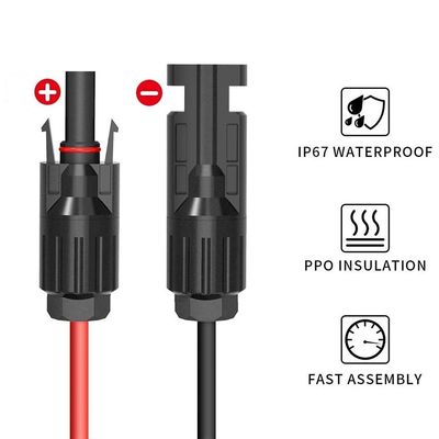 IP67  VDE RV Solar Power Cable PV Solar Connector To Goal Zero Unipolar Plug