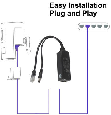 1Gbps Gigabit 12V 3A PoE Splitter Adapter For IP Camera Accessory Port