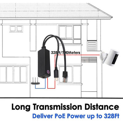 IEEE802.3af RJ45 TYPE-C Cable 12v 24v 48v POE Splitter Power Over Ethernet Adapter
