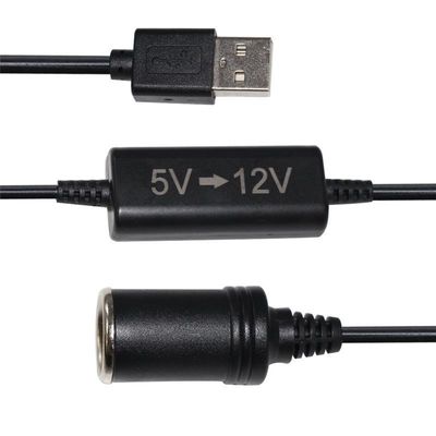 USB To Cigar Female Socket 5v To 12v Usb Converter OEM / ODM Available