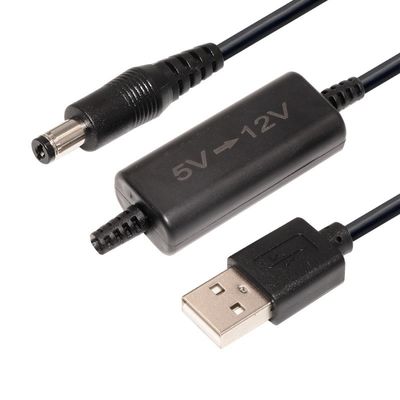 PVC Jacket 5V To Dc 9V 12V Usb Boost Cable For CCTV Wireless IP Camera