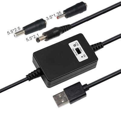 5V to 9V 12V DC Boost Converter USB Boosting Cable for Vehicle Charging 5.5*2.1mm Jack