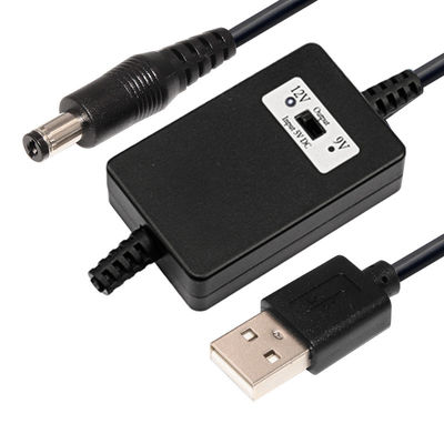 5V to 9V 12V DC Boost Converter USB Boosting Cable for Vehicle Charging 5.5*2.1mm Jack