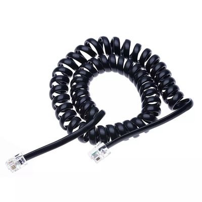 12FT Telephone Modem Cable Spiral Telephone Cable 24AWG-28AWG