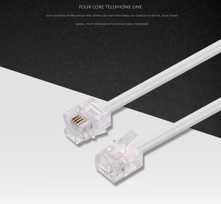 Standard 4P4C 4P2C 6P2C 6P4C Telephone Extender Cable 24AWG-28AWG