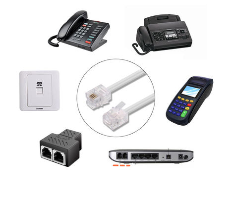 16mhz Spiral Telephone Cable Shielded RJ9 RJ11 RJ12 Coiled Telephone Line 6P6P 6P4C 4P4C 4P2C