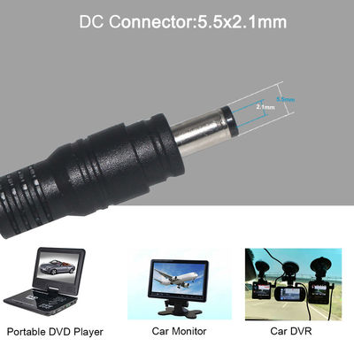 1m/2m/5m Male To Male DC Extension Cable With PVC Jacket And 3.5*1.35mm Diameter