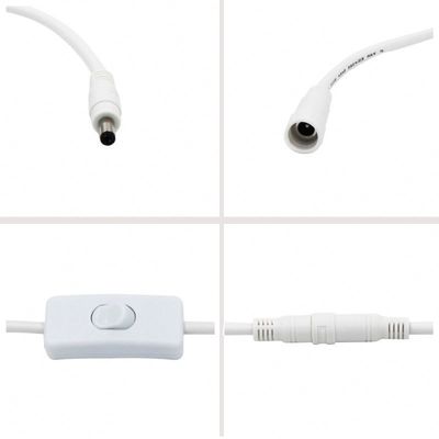 Customized 12V DC Extension Cable 5.5*2.5 Mm Male To Female With Switch 120cm