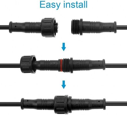 4pin 5pin 6pin Straight Male Plug Screw M8 Waterproof Connector 60cm IP65 IP66