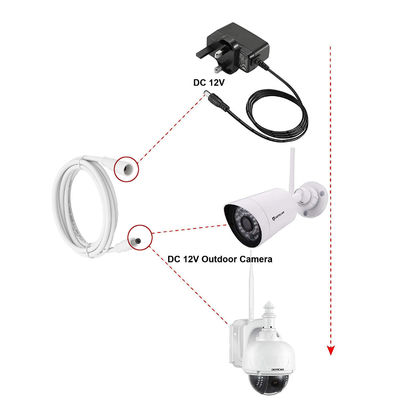 Customizable Male To Female DC Power Cable With Jack Socket Connector