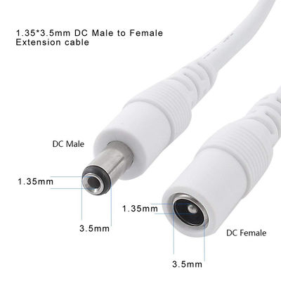 Customizable Male To Female DC Power Cable With Jack Socket Connector