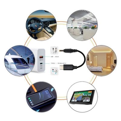 20V 15V 9V 5V PD Charging Cable USB Type C 3.1 Male To DC Male 5521 5525mm Connector