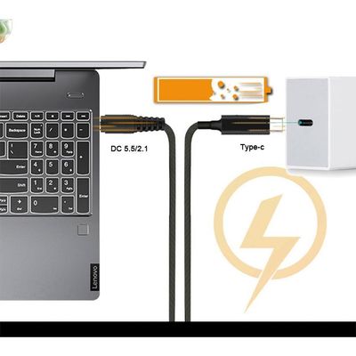 USB C to DC 5521 Cable 100W PD Charging for Laptops Monitors