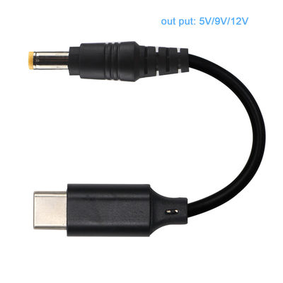 USB-C To DC Step Up Cable Converter For 12V 9 Volt Router Laptop 15V 20V Charger