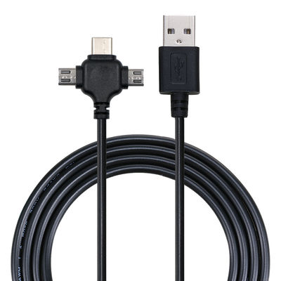 0.5m USB 2.0 Quick Charge USB Data Cable 3 In 1 Usb Charging Cable