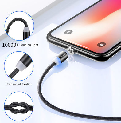 USB Type Micro-USB 360 Degree 3 In 1 Led Usb Magnetic Adapter Cable for Fast Charging