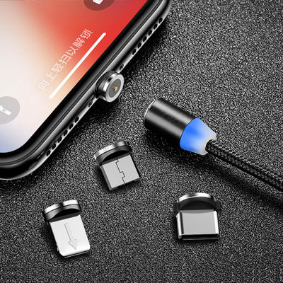 USB Type Micro-USB 360 Degree 3 In 1 Led Usb Magnetic Adapter Cable for Fast Charging