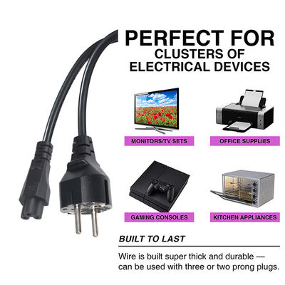 1.8M VDE CEE 77 EU To C5 Cloverleaf Power Cable PC Laptop Power Cord