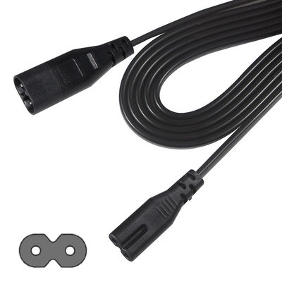 0.5M VDE 250V 2.5A H03VVH2-F 0.75MM2 2 core IEC C7 to IEC C8 Power Extension Cord