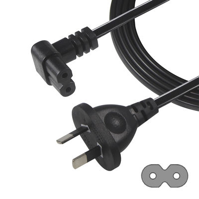 2m SAA Iec Plug H03vvh2f 2X075mm2 Australian 2 Prong Figure 8 Ac Cable End Extension Angle C7 Connector Power Cord