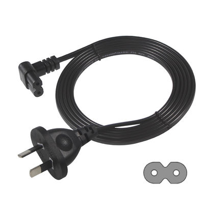 2m SAA Iec Plug H03vvh2f 2X075mm2 Australian 2 Prong Figure 8 Ac Cable End Extension Angle C7 Connector Power Cord