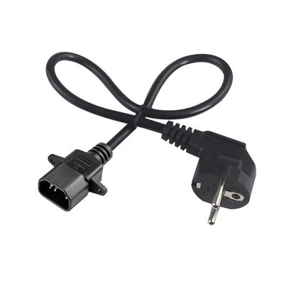 1.0Mm Retractable Laptop Power Cord Iec C14 Assembly 60320 C14 To Euro 3Pin