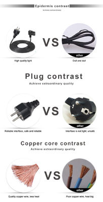 VDE European Schuko Cee 77 7/7 250V H05vv-F 3G2.5 90 degree C13 Right Angle Power Cord