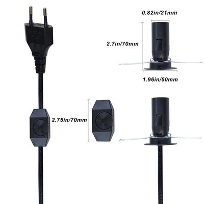 3ft-6ft Salt Lamp Power Cable With E12 E14 E26 E27 Lamp Holder And On/Off Switch