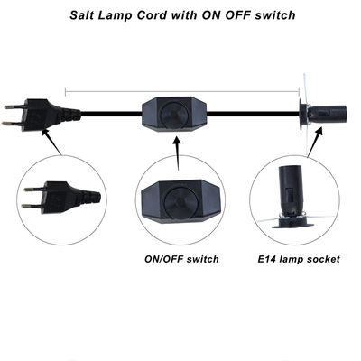 3ft-6ft Salt Lamp Power Cable With E12 E14 E26 E27 Lamp Holder And On/Off Switch
