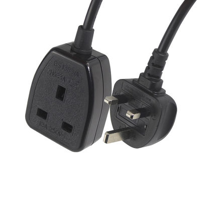 0.75M Male To Female Kettle Lead Three Phase Power Cord For UK Power Supply