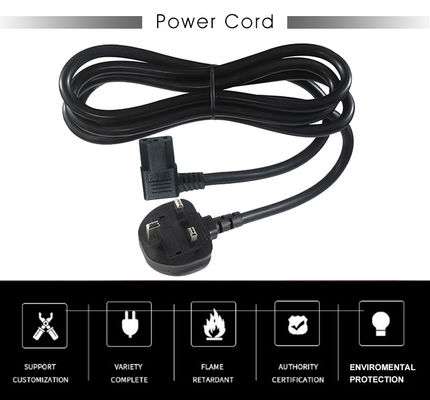 5m Cplug Reducer B Uk Plug To Iec 90 Degree C13 Power Cord with Pure Copper Conductor