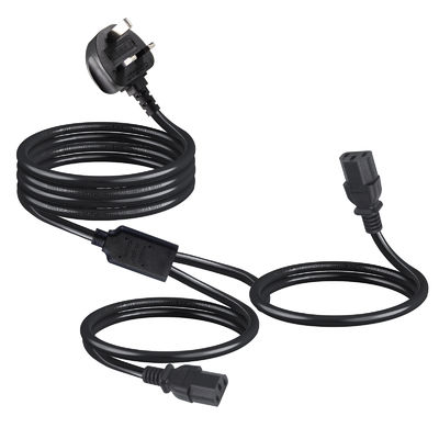 UK Adapter C13 Y Splitter Iec Plug Cable End for Outdoor Extension Lead 1 to 2 Power Strip