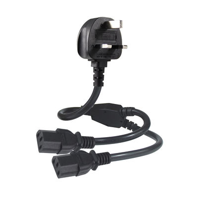 UK Adapter C13 Y Splitter Iec Plug Cable End for Outdoor Extension Lead 1 to 2 Power Strip