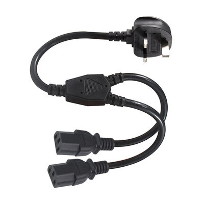 UK Adapter C13 Y Splitter Iec Plug Cable End for Outdoor Extension Lead 1 to 2 Power Strip