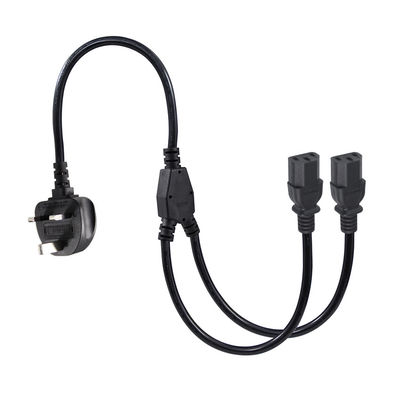 UK Adapter C13 Y Splitter Iec Plug Cable End for Outdoor Extension Lead 1 to 2 Power Strip