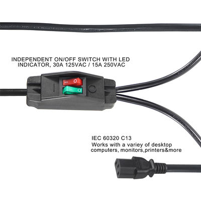 UK Plug Standard Y Shaped 2 In 1 AC Cable Splitter 7A Rating Meets Customer Requirements