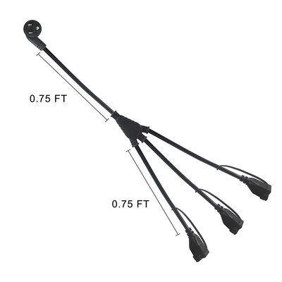 Outdoor Waterproof Extension Cord 3 Prong AC Outlet NEMA Male To 3 Female 515R