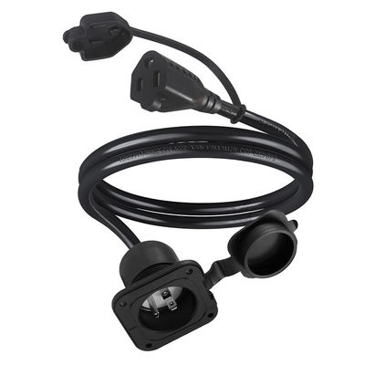 Power SJTW Extension Supply US Male To Female Plug NEMA 5-15R To Waterproof Converter