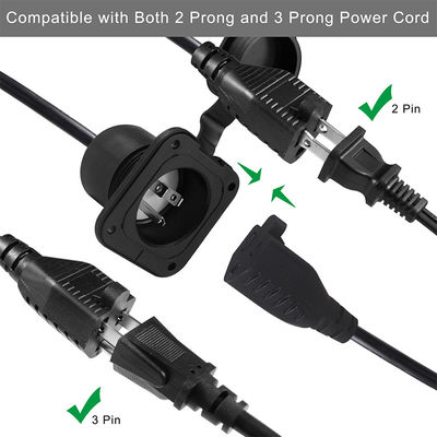 Power SJTW Extension Supply US Male To Female Plug NEMA 5-15R To Waterproof Converter