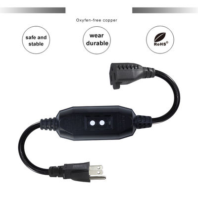 GFCI NEMA 515P To 515R AC Power Cord for PC Laptop Supply Cable 4 Ft Black Extension Wire