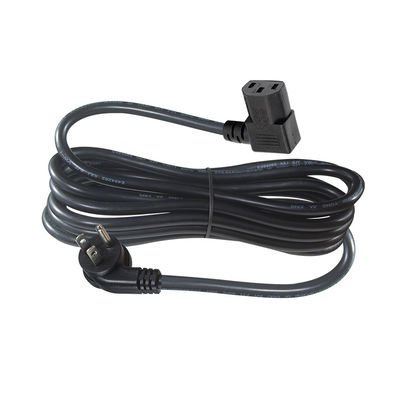 USA 3 Pin Plug to Right Angle IEC C13 Power Cord Cable for Computer 90 Degree C13 Connector