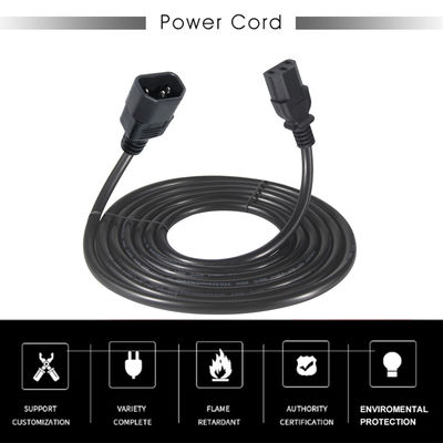 VDE Certified 3Ft IEC C13 to C14 Male to Female Extension Cable for UPS Desktop PC