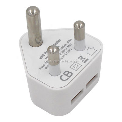 South African India Plug Power Supply Adapter Mobile Phone Power Adapter 5Volt 3Pin