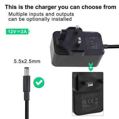 12V 1.5A British Ac To DC 5.5*2.1 5.5*2.5mm  Power Supply Adapter with ROHS certificate