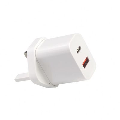 1A+1C USB Travel Charger Quick Charge Type C Fast 30W Wall UK Qc Charging